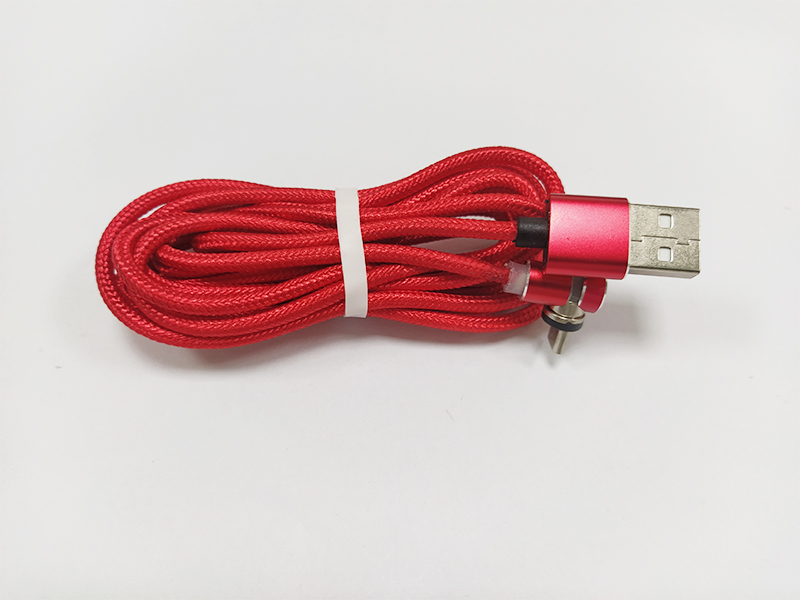 布藝編織彎頭磁吸充電線，深圳數據線廠家